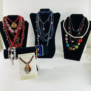 Costume Jewelry Lot Art Glass Wear Repurpose Harvest Necklace Bracelet 23 pc